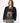 woman wearing yvy leather card wallet over neck with long keychain
