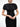 a female model wearing black yvy plisse dress with black moon belt with gold hardware