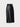 black midi leather yvy skirt featuring plisse fabric detail and a buckle with silver hardware