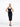 black classic midi dress with square neck
