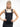 female model wears the studded minimalist body piece over the square neck dress